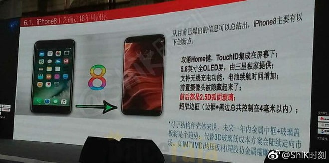 Hé lộ thêm thông tin về iPhone 8 tại một hội thảo ở Trung Quốc