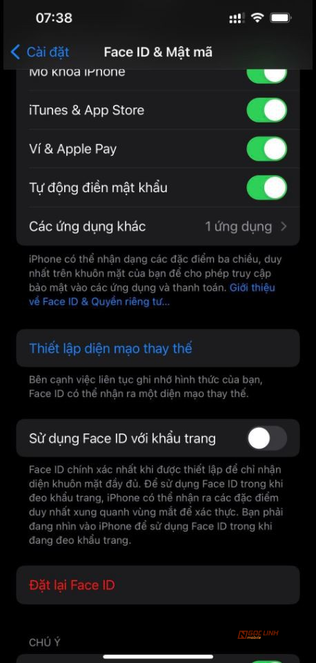 iOS 15.4 Beta: mở khoá Face ID khi đeo khẩu trang