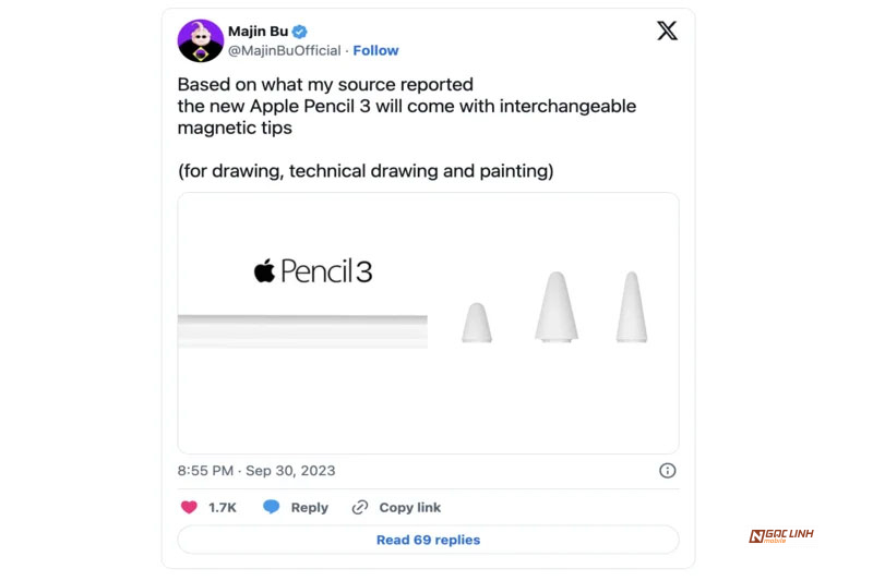 Apple Pencil3 sẽ có tính năng đầu bút từ tính?